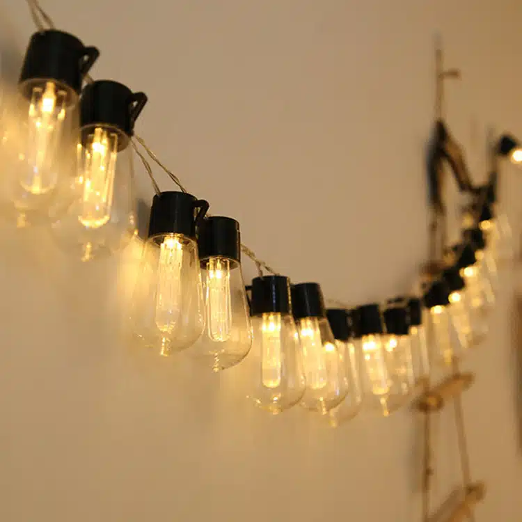 Guirlande rechargeable solaire Edison - Luminaire décoratif et rétro