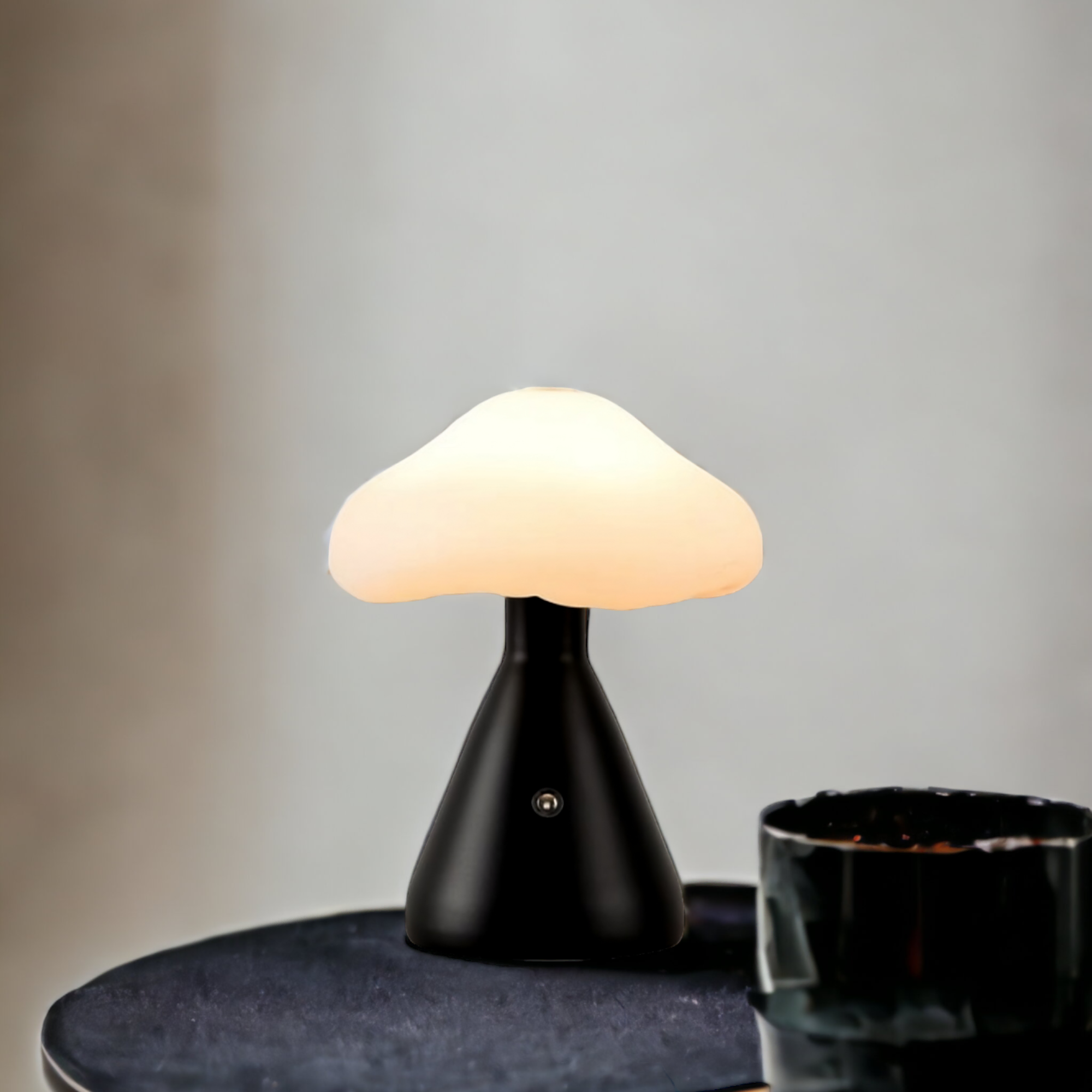 Lampe de chevet sans fil noire Champi-cloud - Lampes de chevet